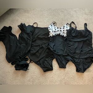 [BUNDLE OF 4] woman’s black swimsuits, sizes S & M.